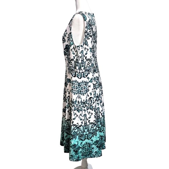 Chetta B Dress Womens Size 14 Ombre Aqua Floral Print Sleeveless NWT - Picture 5 of 14